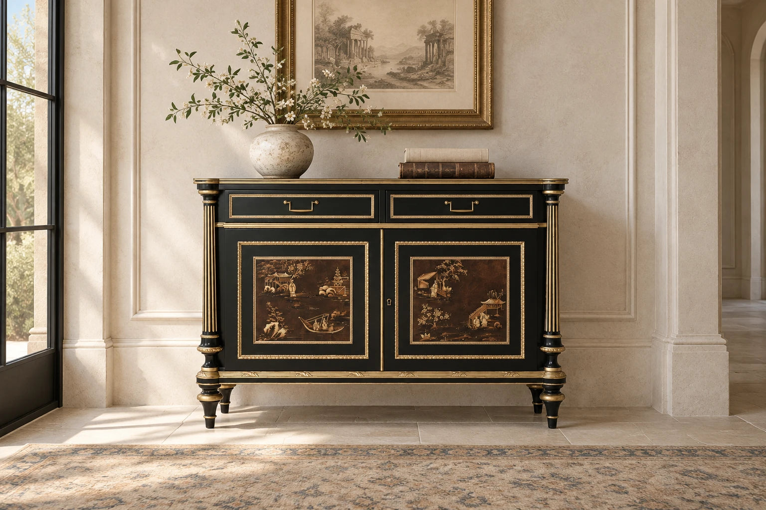 Daguerre Chinoiserie Cabinet in a traditional interior